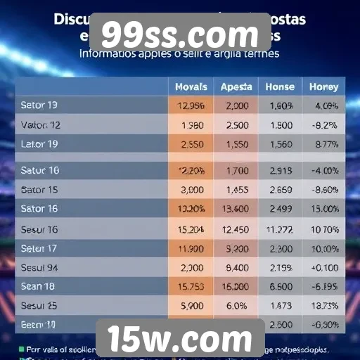 Valores médios de apostas em 99ss.com